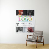 Tenture Blancez votre logo Photos QR Code Social Media Pro (En situation)