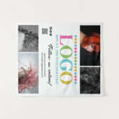 Tenture Blancez votre logo Photos QR Code Social Media Pro (Devant (Horizontal))