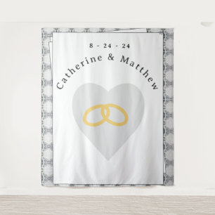 Tenture Blanche dentelle et Rose Feuille Mariage