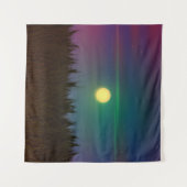 Tenture Blé Field Ciel nocturne et Lune Peinture à l'huile (Devant (Horizontal))