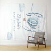 Tenture Bleu à air chaud Baby shower photo fond (En situation (horizontale))