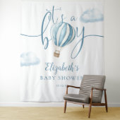 Tenture Bleu à air chaud Baby shower photo fond (En situation)