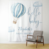 Tenture Bleu à air chaud Baby shower photo fond (En situation)