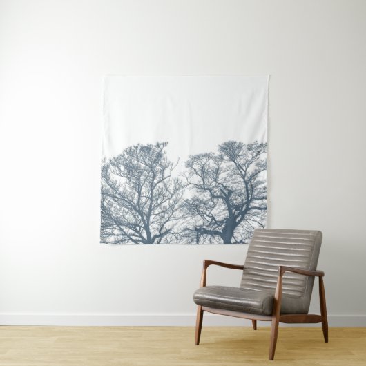 Tenture Bleu Arbres du fond Boho tropical (En situation)
