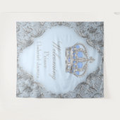 Tenture Bleu Argent Royal Baby shower Prince (Devant (Horizontal))