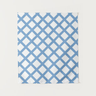 Tenture Bleu Blanc Arlequin Diamond Motif