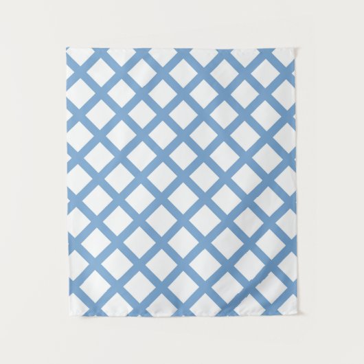 Tenture Bleu Blanc Arlequin Diamond Motif (Devant)