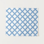 Tenture Bleu Blanc Arlequin Diamond Motif (Devant (Horizontal))