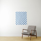Tenture Bleu Blanc Arlequin Diamond Motif (En situation)