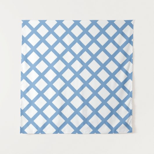 Tenture Bleu Blanc Arlequin Diamond Motif (Devant)