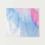 Tenture Bleu blanc et rose abstrait (Devant (Horizontal))