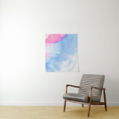 Tenture Bleu blanc et rose abstrait (En situation)