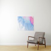 Tenture Bleu blanc et rose abstrait (En situation (horizontale))