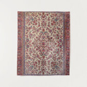 Tenture Bleu bleu clair rose perse  (Devant)