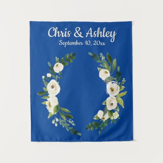 Tenture Bleu bleu rustique Parcoure Mariage arrière-plan (Devant)
