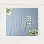 Tenture Bleu C'est un garçon Foliage Baby Shower Accessoir (Devant (Horizontal))