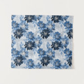 Tenture Bleu clair, fleurs bleu foncé sur gris clair (Devant (Horizontal))
