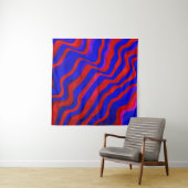 Tenture Bleu clair, texture rouge avec lignes cirées. Dégr (En situation)