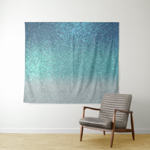 Tenture Bleu clair Turquoise Parties scintillant brillante