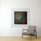 Tenture Bleu de renaissance Art Abstrait (En situation (horizontale))