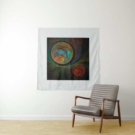 Tenture Bleu de renaissance Art Abstrait (En situation (horizontale))