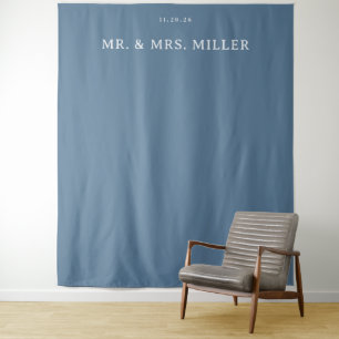 Tenture Bleu Élégant Minimaliste Typographique