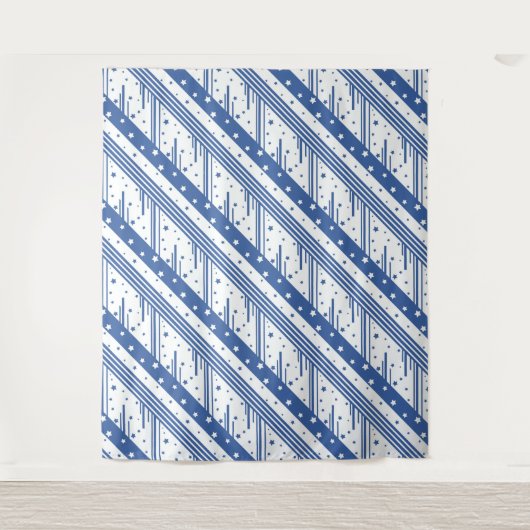 Tenture bleu et blanc Abstrait (Devant)