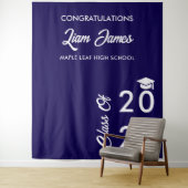 Tenture Bleu et blanc de la Marine - toile de fond (En situation)