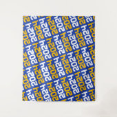 Tenture Bleu et or arrière-plan (Devant)