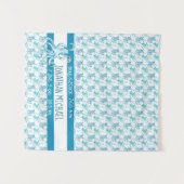 Tenture Bleu et Turquoise Octopus Nom du bébé Statistiques (Devant (Horizontal))