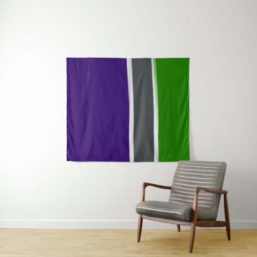 Tenture Bleu et vert, bloc de couleurs (En situation (horizontale))