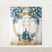 Tenture Bleu étincelant § Sweet sixteen or Anniversaire Ba (Devant)