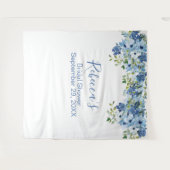 Tenture Bleu Fête des mariées de verdure Florale fond (Devant (Horizontal))