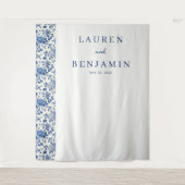 Tenture Bleu Floral Élégant (Devant)