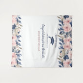 Tenture Bleu floral et rose arrière-plan photo (Devant (Horizontal))