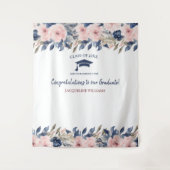 Tenture Bleu floral et rose arrière-plan photo (Devant)