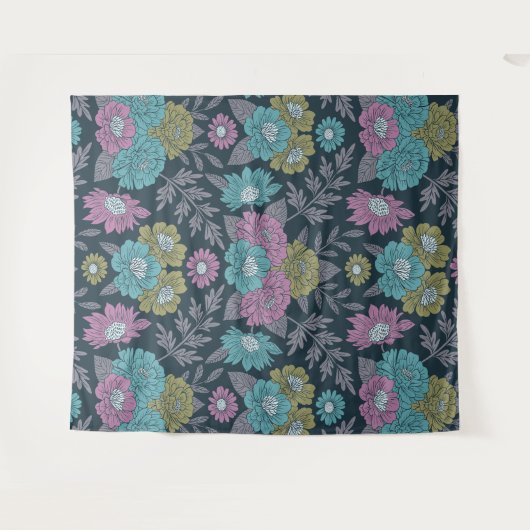 Tenture Bleu foncé, vert et violet (Devant (Horizontal))