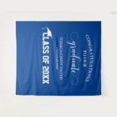 Tenture Bleu Graduation Photo Booth Prop Tapestry (Devant (Horizontal))