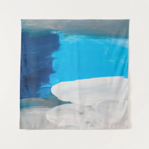 Tenture Bleu, gris et blanc Art Abstrait peinture noir