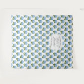 Tenture Bleu Hydrangea Mariage à motif fond (Devant (Horizontal))