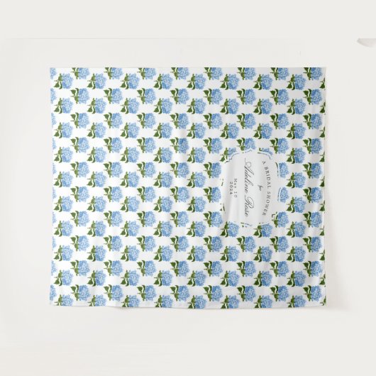 Tenture Bleu Hydrangea Patterned Party Backdrop (Devant (Horizontal))