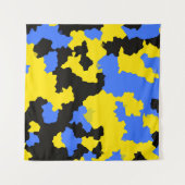 Tenture Bleu Jaune Noir Conception abstraite (Devant (Horizontal))