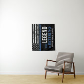 Tenture Bleu Léger Drapeau Police Parti de retraite (En situation)