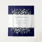 Tenture Bleu marine Eucalyptus Mariage Ensemble Pour Toujo (Devant)