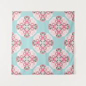 Tenture Bleu mignon Sans couture abstrait carrelage motif  (Devant (Horizontal))