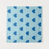 Tenture Bleu mignon simple Motif de coeur (Devant (Horizontal))