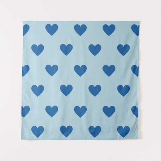Tenture Bleu mignon simple Motif de coeur (Devant)