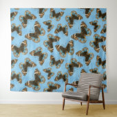 Tenture Bleu motif papillon Pansy (En situation (horizontale))