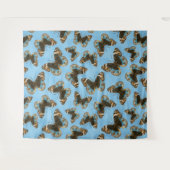 Tenture Bleu motif papillon Pansy (Devant (Horizontal))