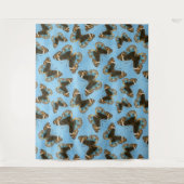 Tenture Bleu motif papillon Pansy (Devant)